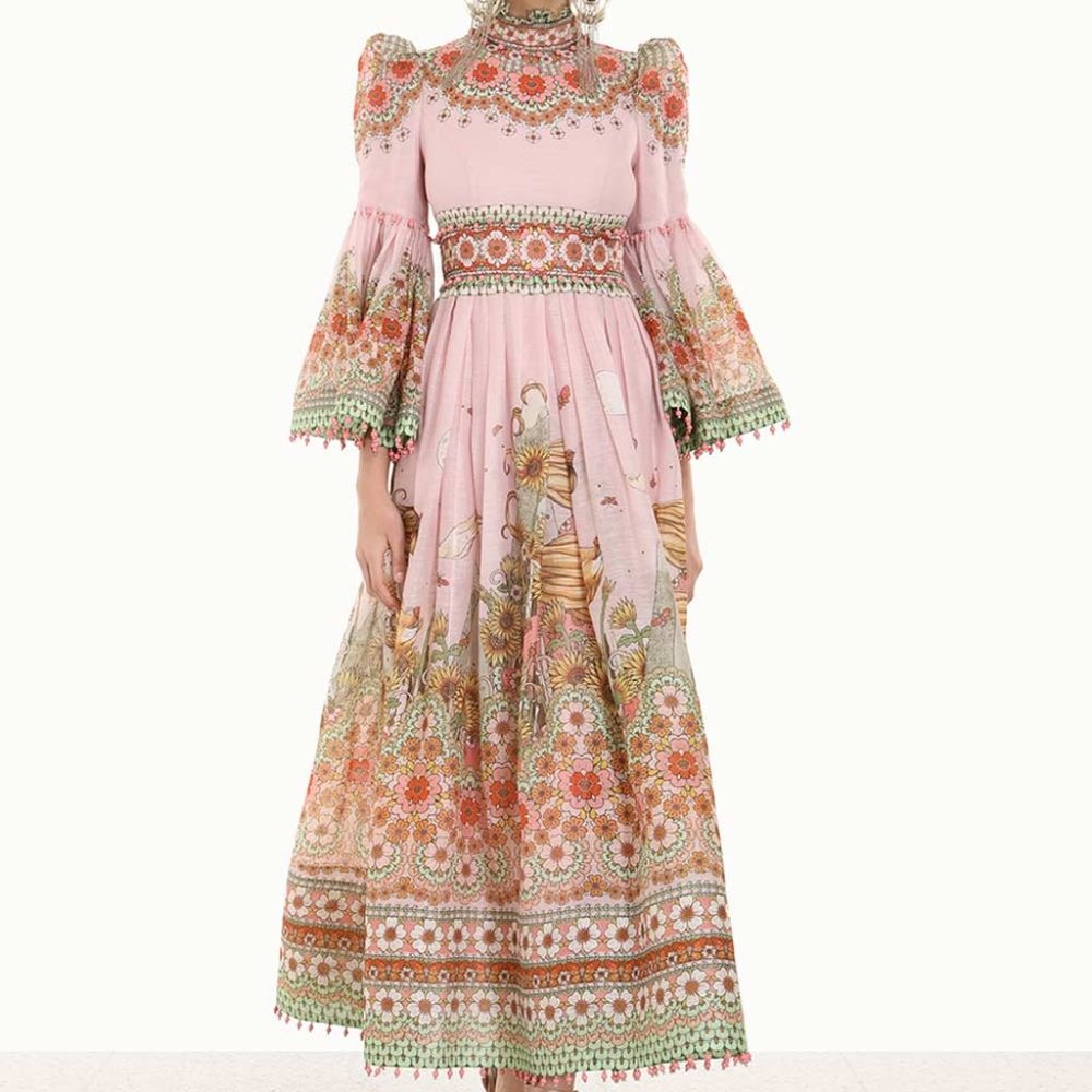 Zimmermann Kaleidoscope Bell Sleeve Gown